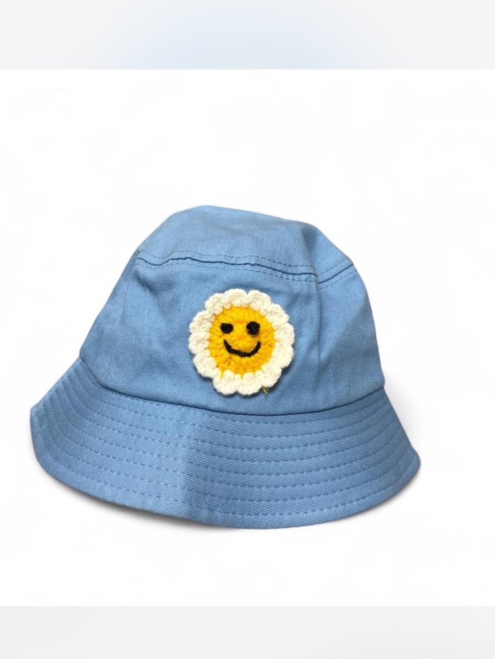 Light Blue Bucket Hat with Textured Weave
